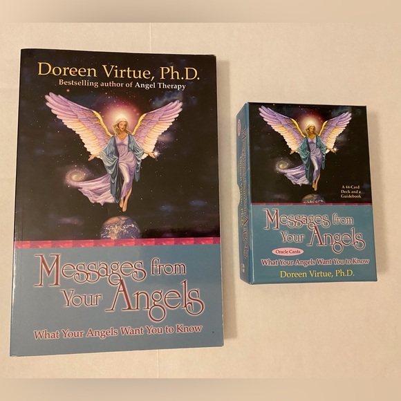 Doreen Virtue RARE SET* Messages From Your Angels Paperback and Oracle Card Deck - Picture 2 of 6